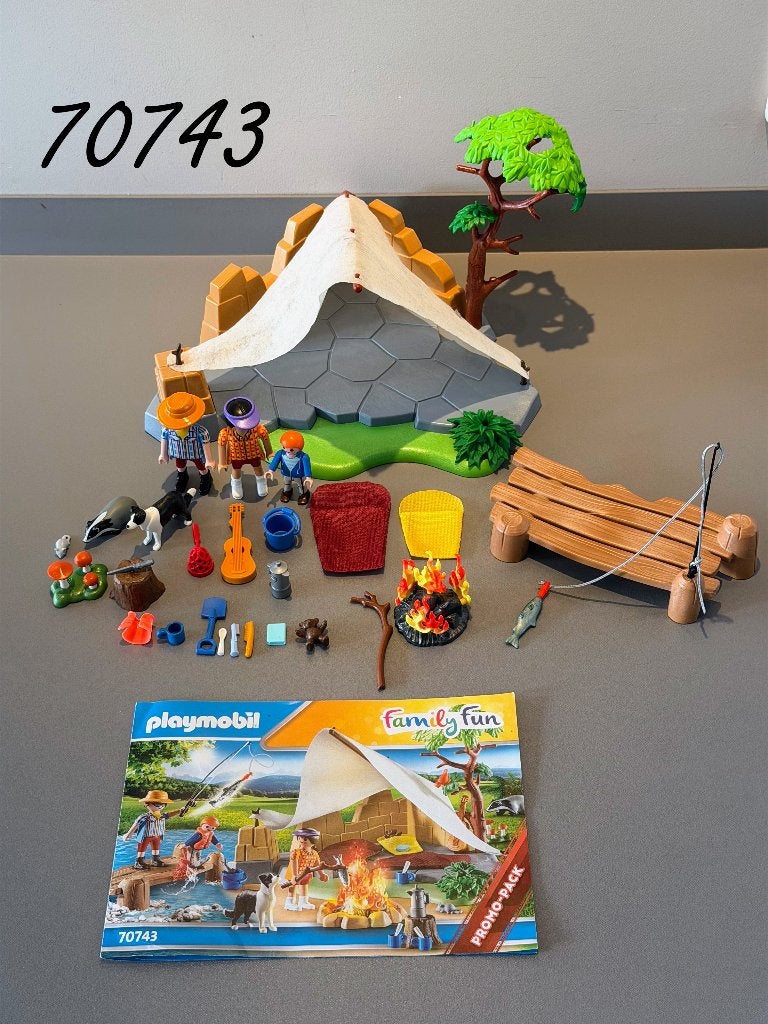 PLAYMOBIL 70743 Familie op kampeertocht – compleet, Complete set, Overige typen, Zo goed als nieuw, Family fun