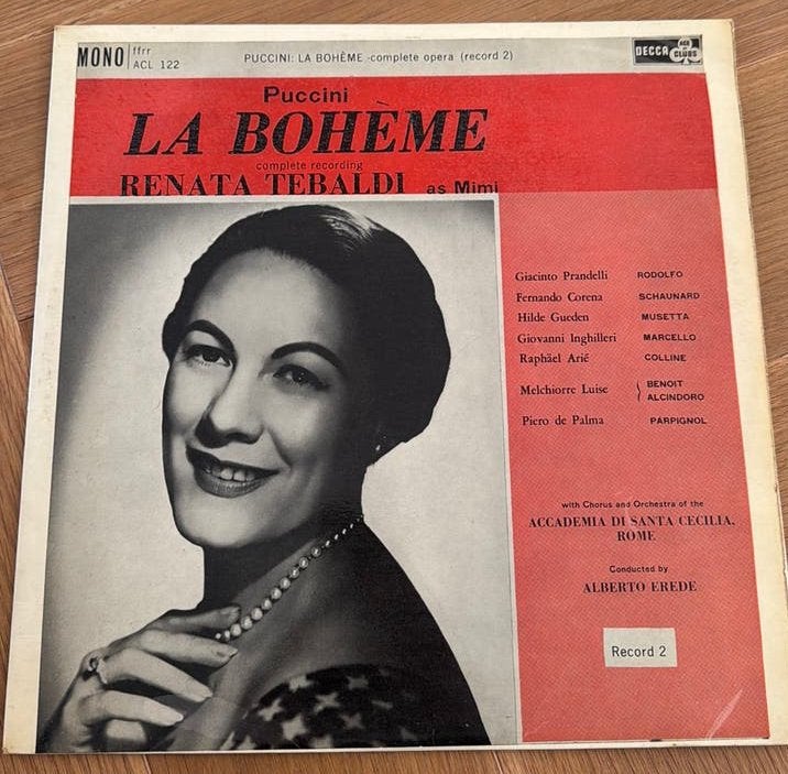 Puccini La Bohème – Tebaldi/Erede Decca mono (deel 2), Ophalen, LP, Gebruikt, Romantiek