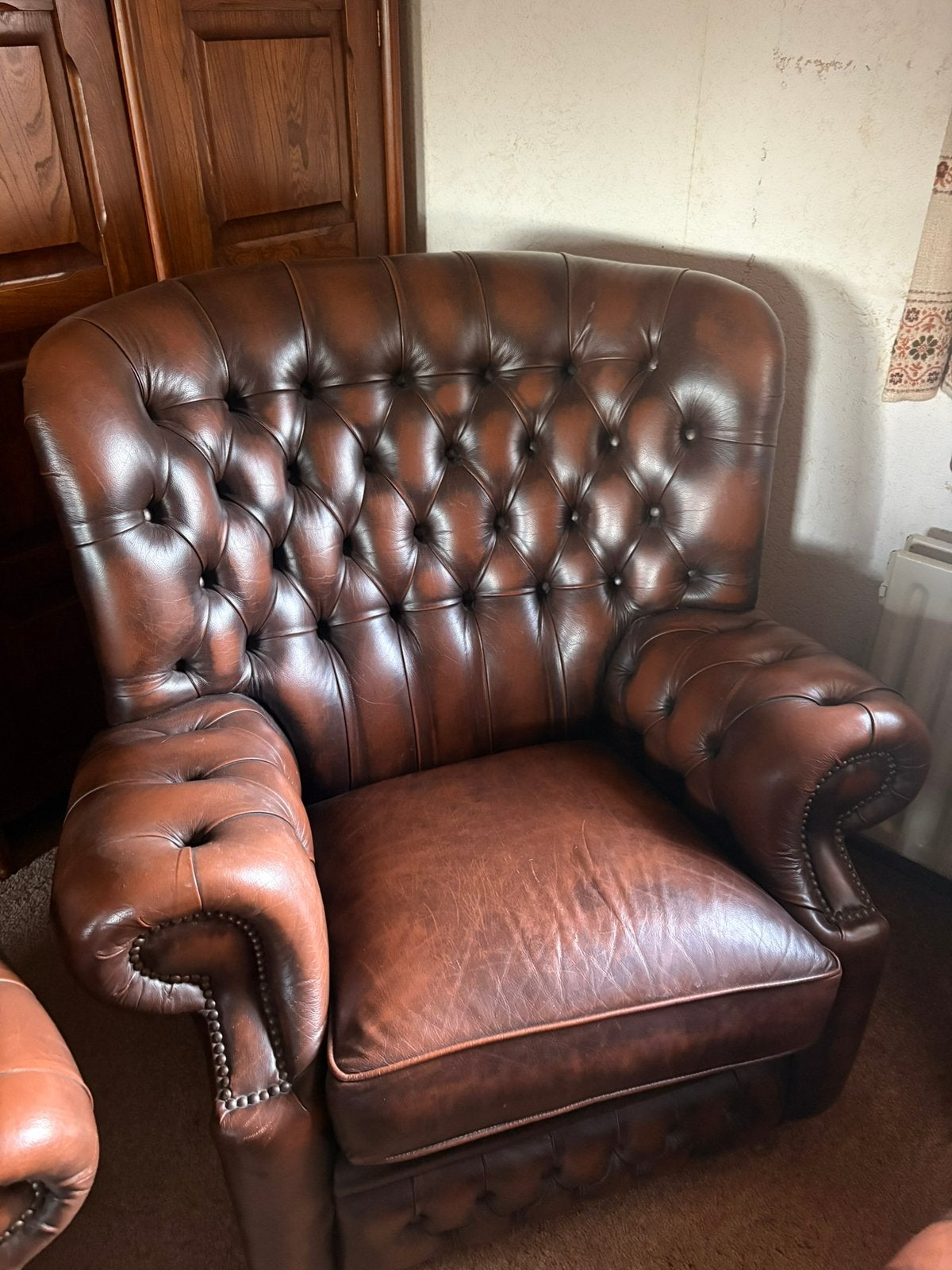 Chesterfield springvale stoel, Huis en Inrichting, Ophalen, Zo goed als nieuw, 75 tot 100 cm