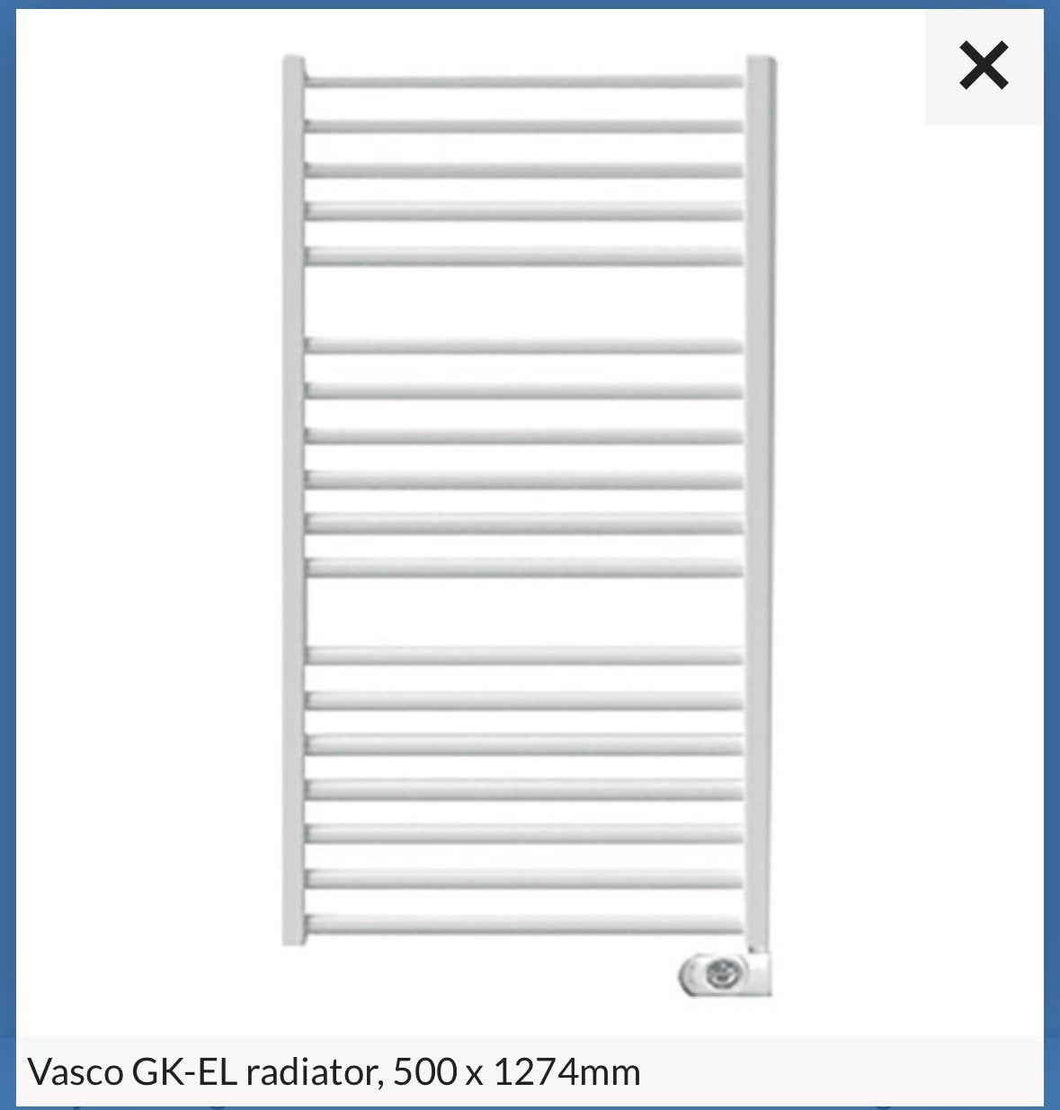 Vasco GK-EL 500x1274mm Ral9016 elektrische radiator, Ophalen, Nieuw, Radiator