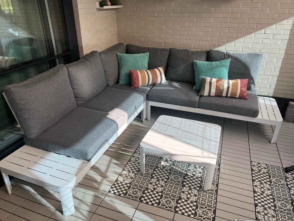 Loungeset , tuin, bank, nieuw, Ophalen, 5 zitplaatsen, Aluminium, Zo goed als nieuw