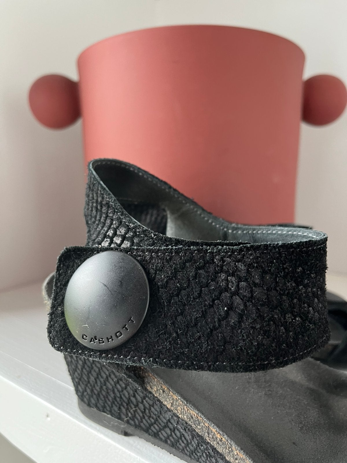 Zwarte Ca’shott schoen maat 38 leer, Ophalen of Verzenden, Zo goed als nieuw, Zwart, Sneakers of Gympen