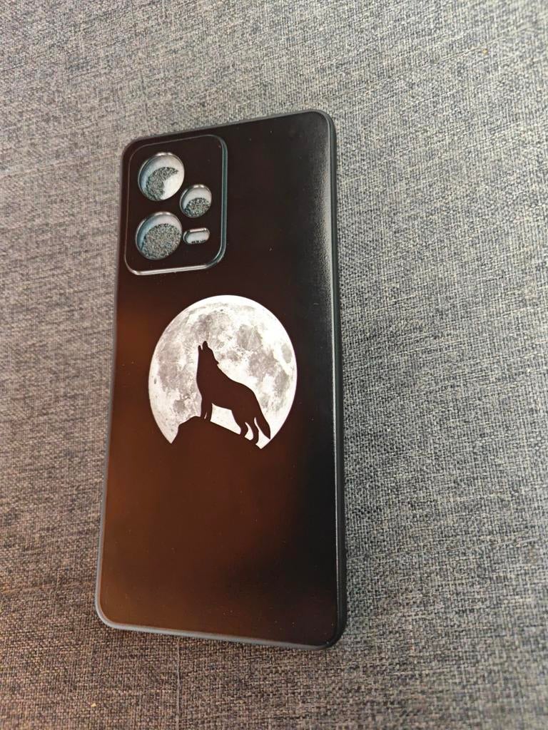Hoesje voor Xiaomi Redmi Note 12 Pro 5G - Wolf Maan Design, Kunststof, Zwart, Overige merken, Nieuw