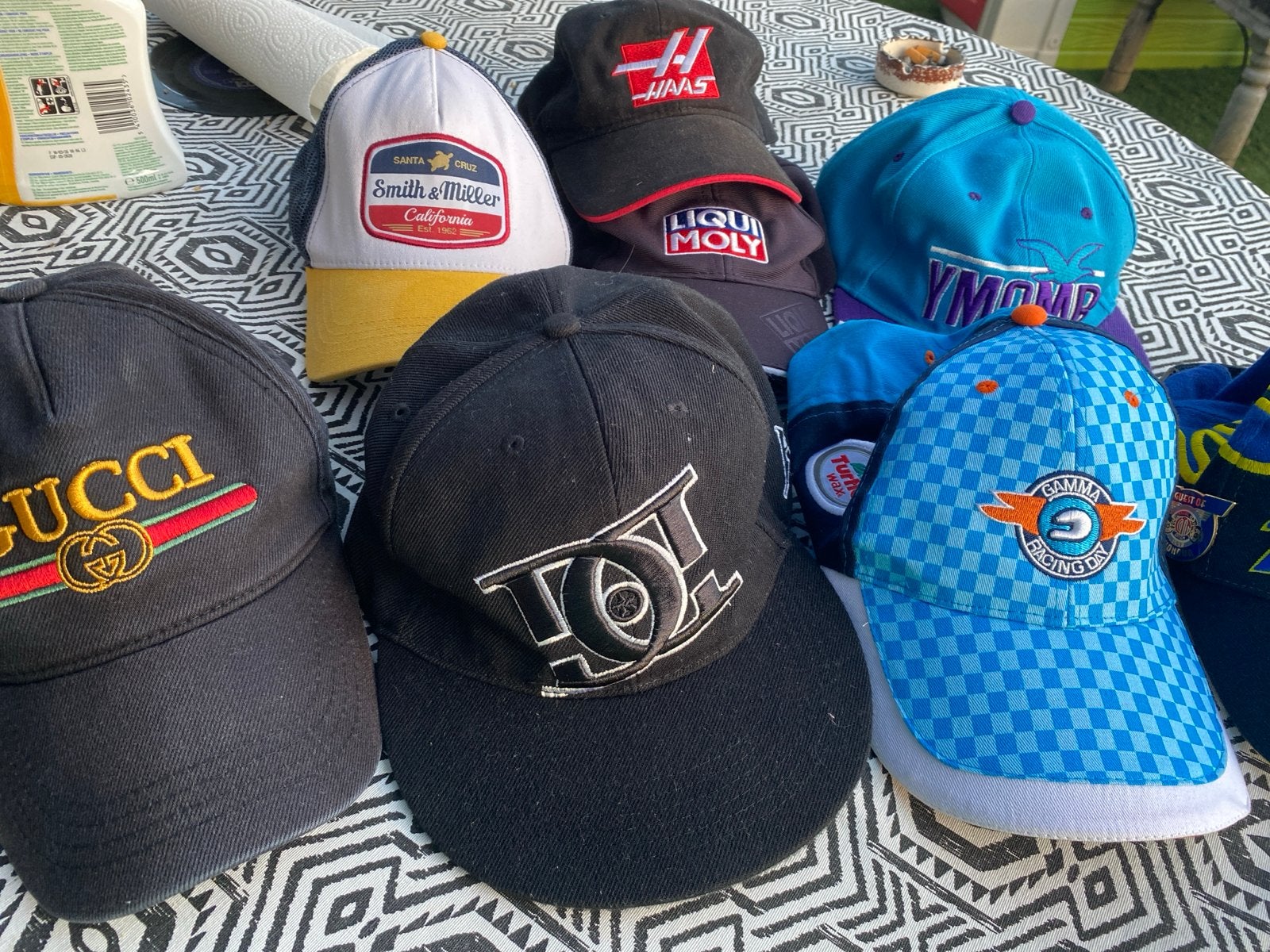 Diverse collectie petten, waaronder Gucci en race-thema, Ophalen of Verzenden, Gedragen, One size fits all, Pet