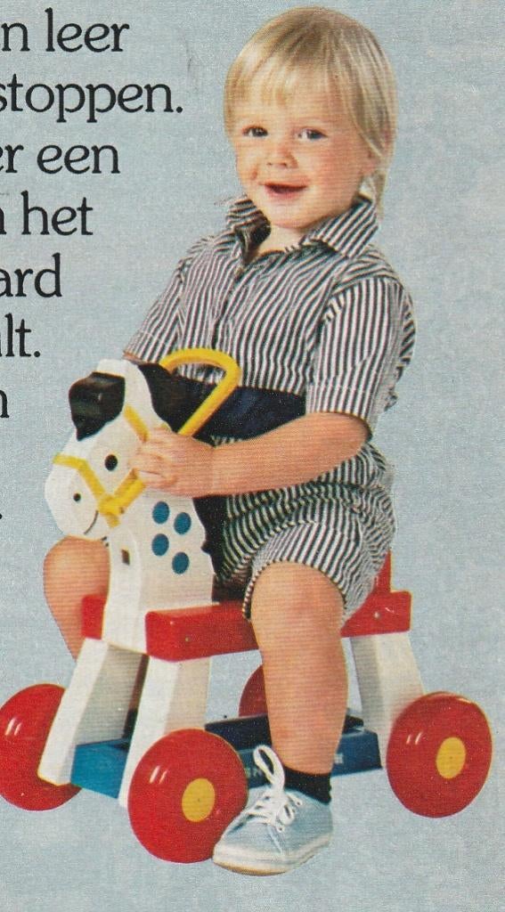 Retro reclame 1980 Fisher-Price looppaard jongetje, Verzenden, Overige typen