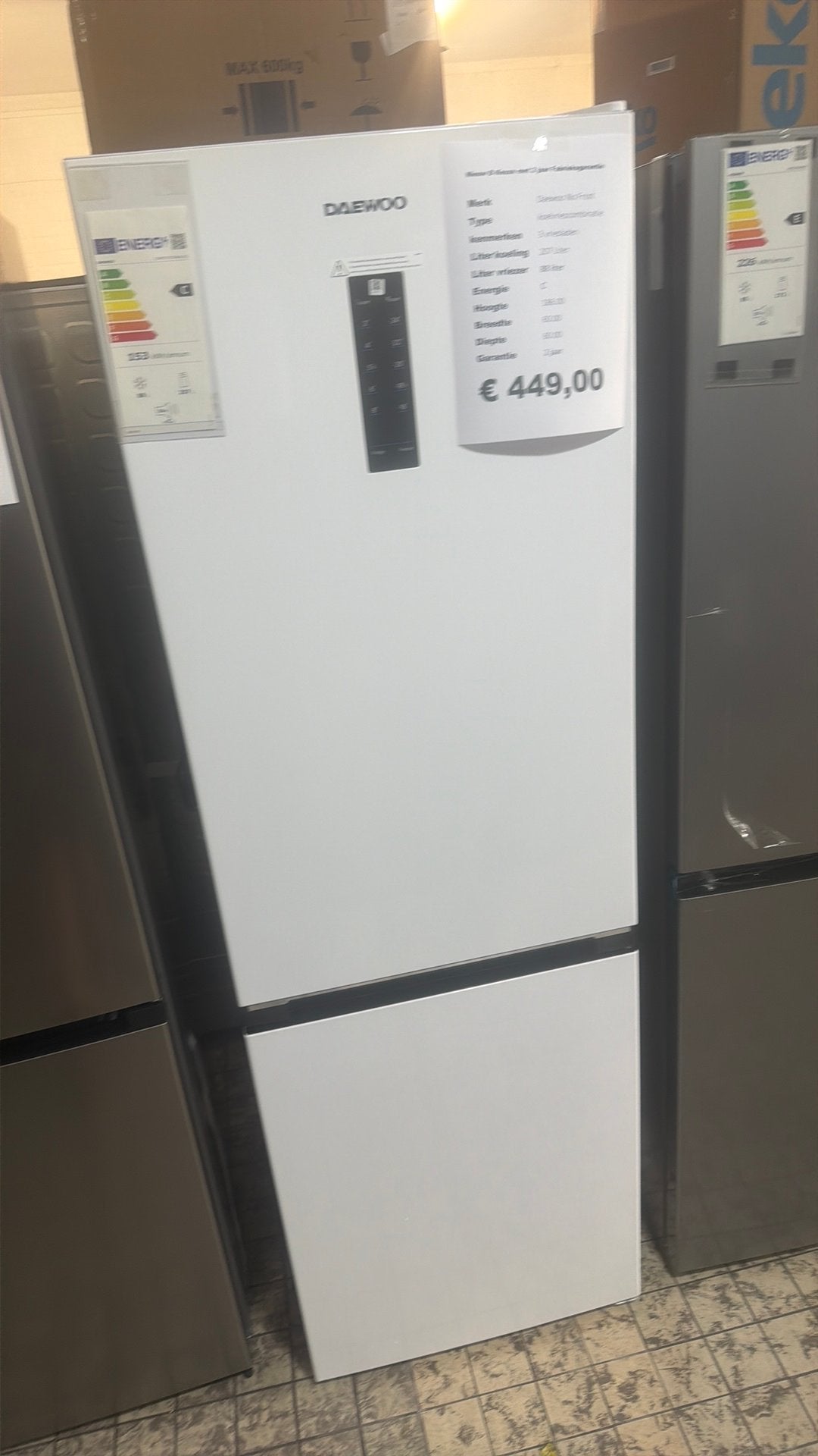 Daewoo no Frost koelvriescombinatie nieuw energi c wit