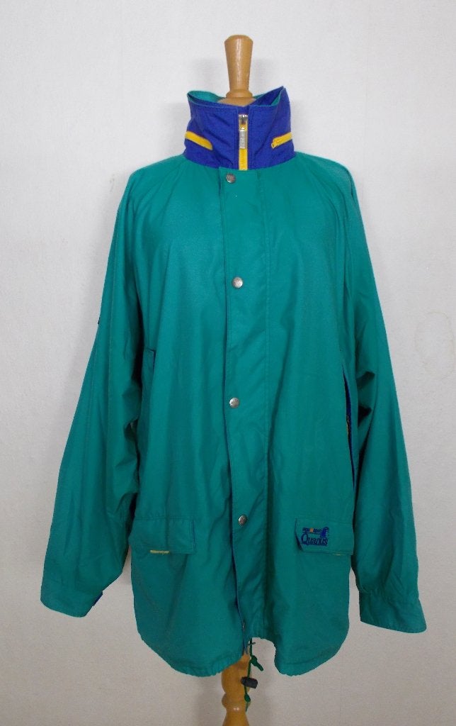 Oldschool kleurige vintage jas van AGU! L, Verzenden, Zo goed als nieuw, Maat 42/44 (L), Groen