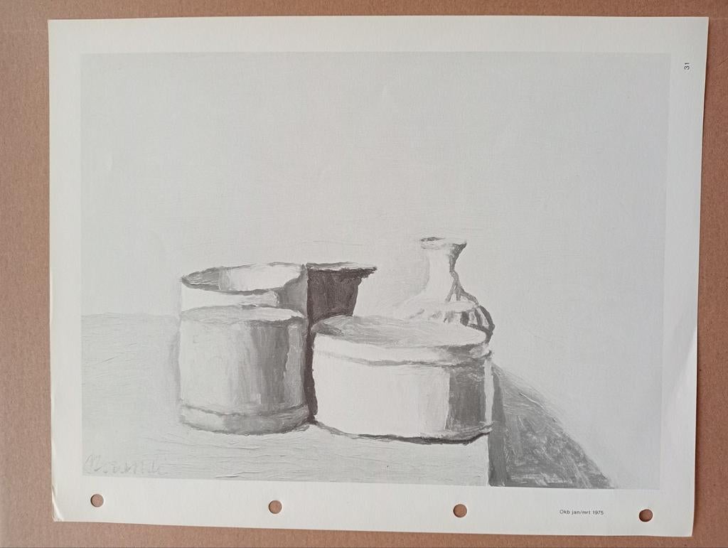 Giorgio Morandi offset prent druk jaren 60 Stilleven, Ophalen of Verzenden, 1960 tot 1980, Gebruikt, Overige onderwerpen