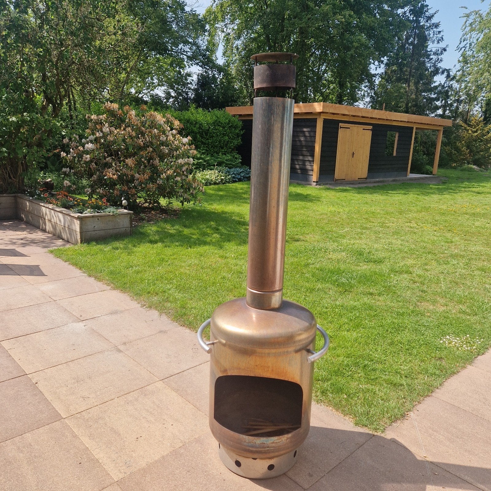 Robuuste buitenkachel / Terrashaard, Ophalen of Verzenden, Gebruikt, Vuurton
