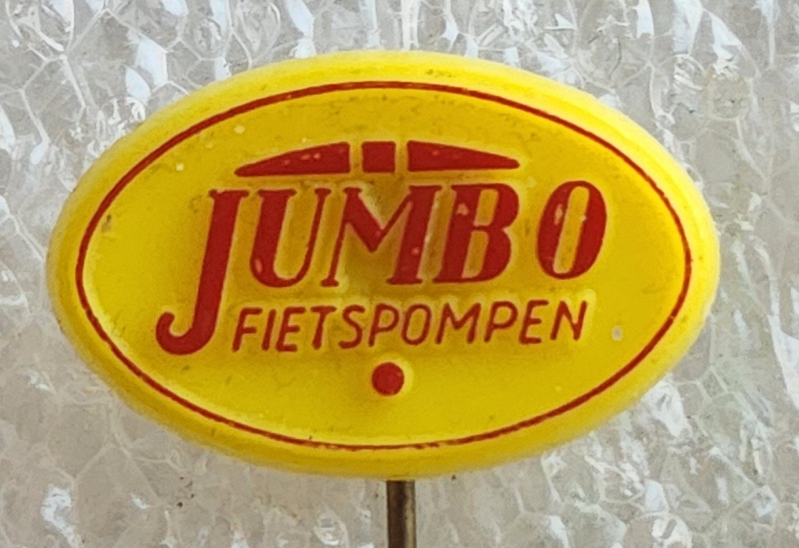 Vintage Jumbo Fietspompen Speldje, Ophalen of Verzenden, Gebruikt, Overige onderwerpen, Speldje of Pin