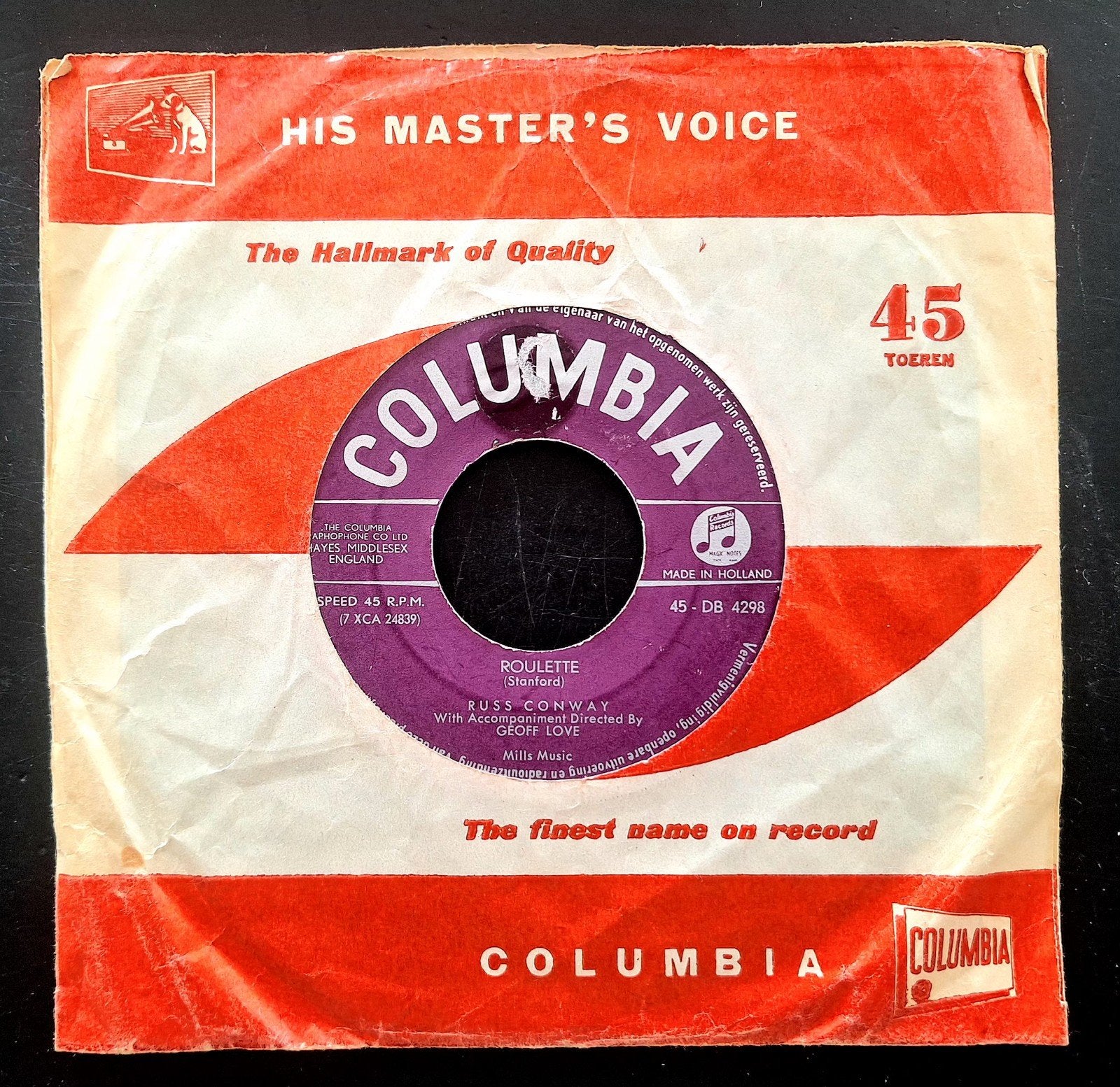 7"/SINGLE  RUSS CONWAY - Roulette, Cd's en Dvd's, Vinyl Singles, Ophalen of Verzenden, Gebruikt, Pop