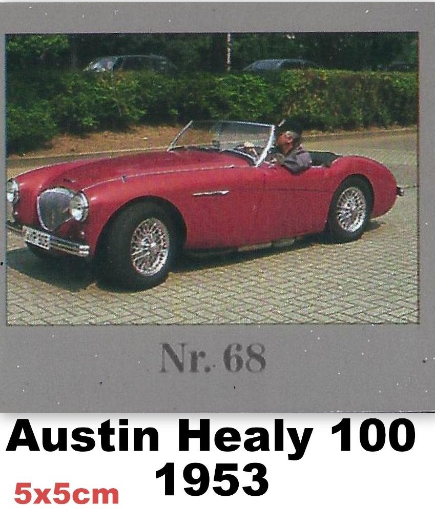 Vp19 verzamelplaatje austin healy 100 - 1953-- 5 cm x 5 cm, Ophalen of Verzenden, Zo goed als nieuw, Auto's