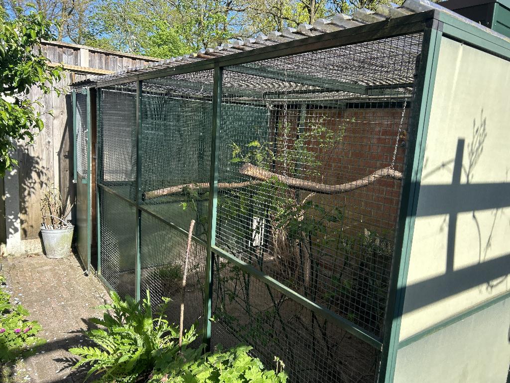 Voliere met binnenhok, Ophalen, Gebruikt, Aluminium, Volière