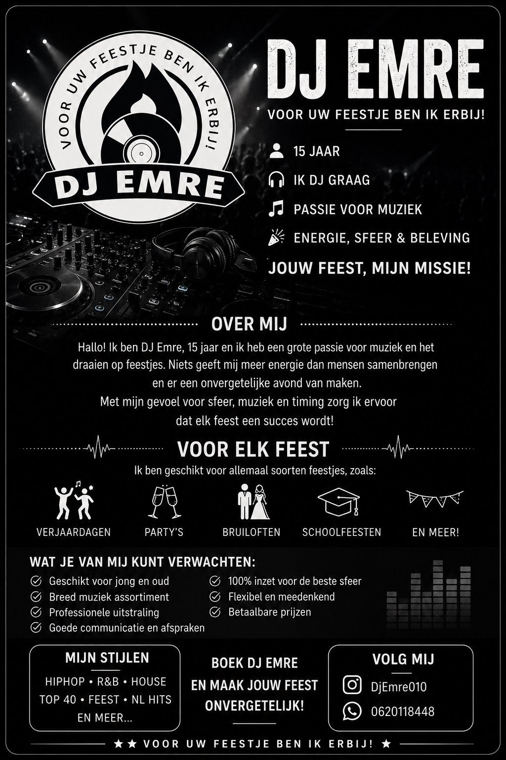Dj Emre te huur, Tickets en Kaartjes, Eén persoon