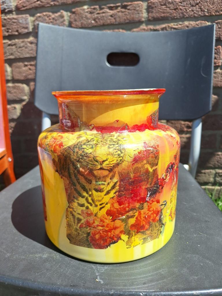 Vaas, Overige kleuren, Ophalen of Verzenden, Minder dan 50 cm, Glas
