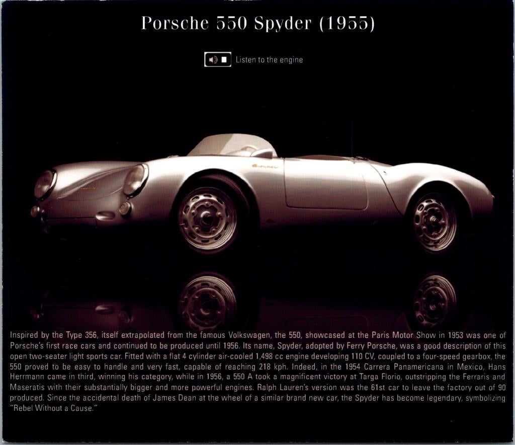 Porsche 550 Spyder (1955) fotokaart, Verzenden, Zo goed als nieuw, Auto's