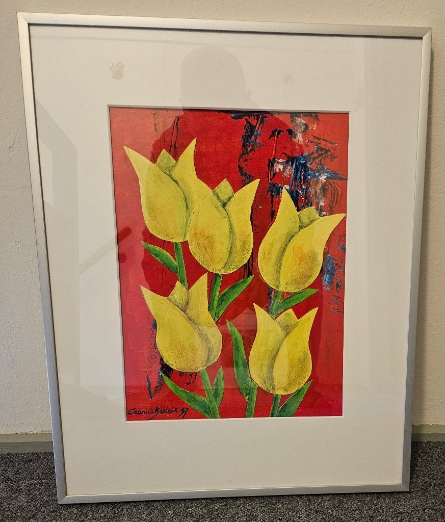 schilderij van Jeanne Koblank, Achter glas, Overige stijlen, Stilleven, Ophalen of Verzenden