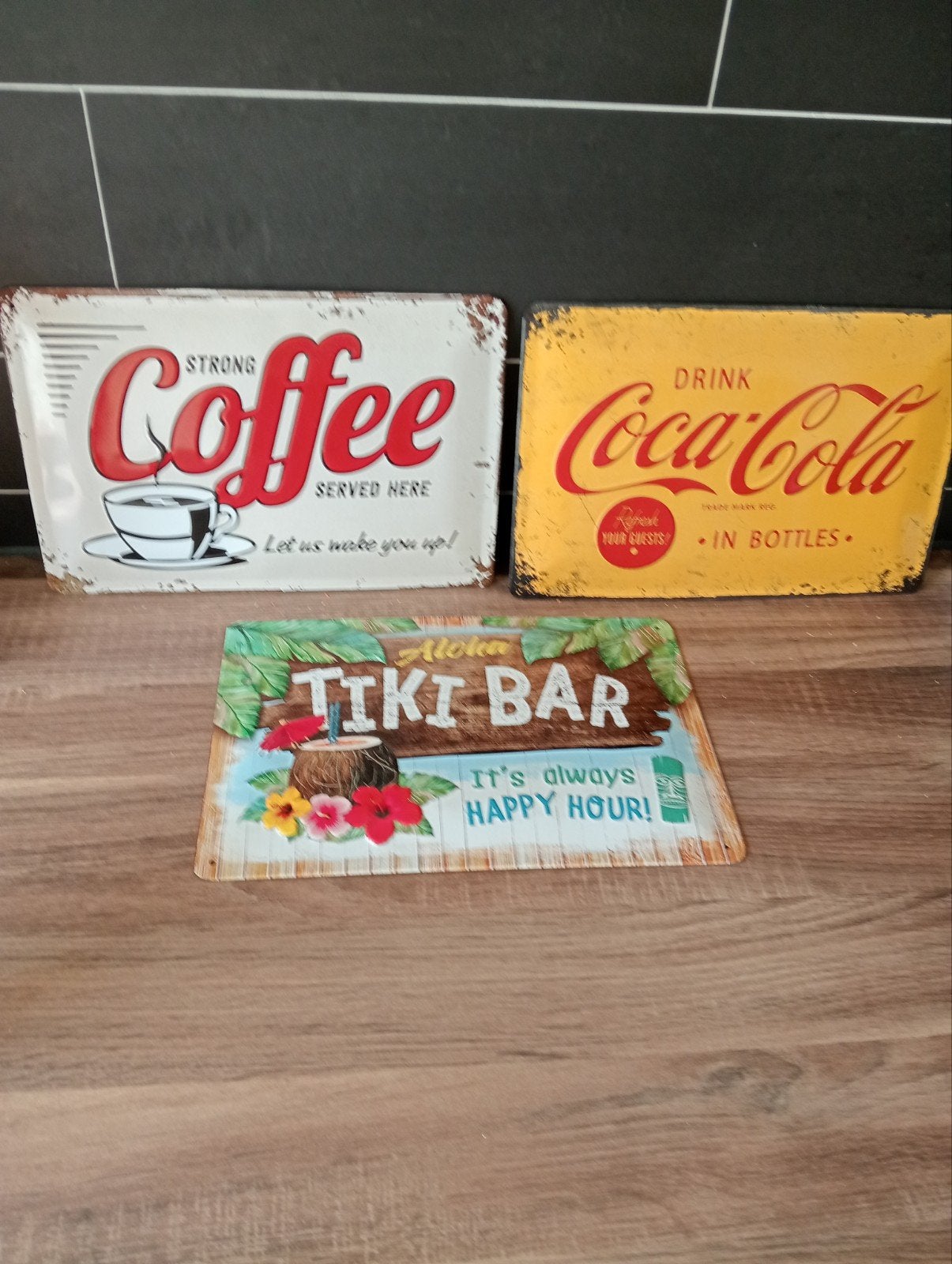 Vintage decoratie set: in 1 koop blikken en borden, Ophalen, Vintage, Gebruikt, Meerkleurig