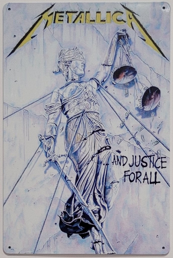 Metallica Justice for all reclamebord van metaal wandbord, Info@deconoord.nl, Deco Noord, Nieuw, Ophalen of Verzenden
