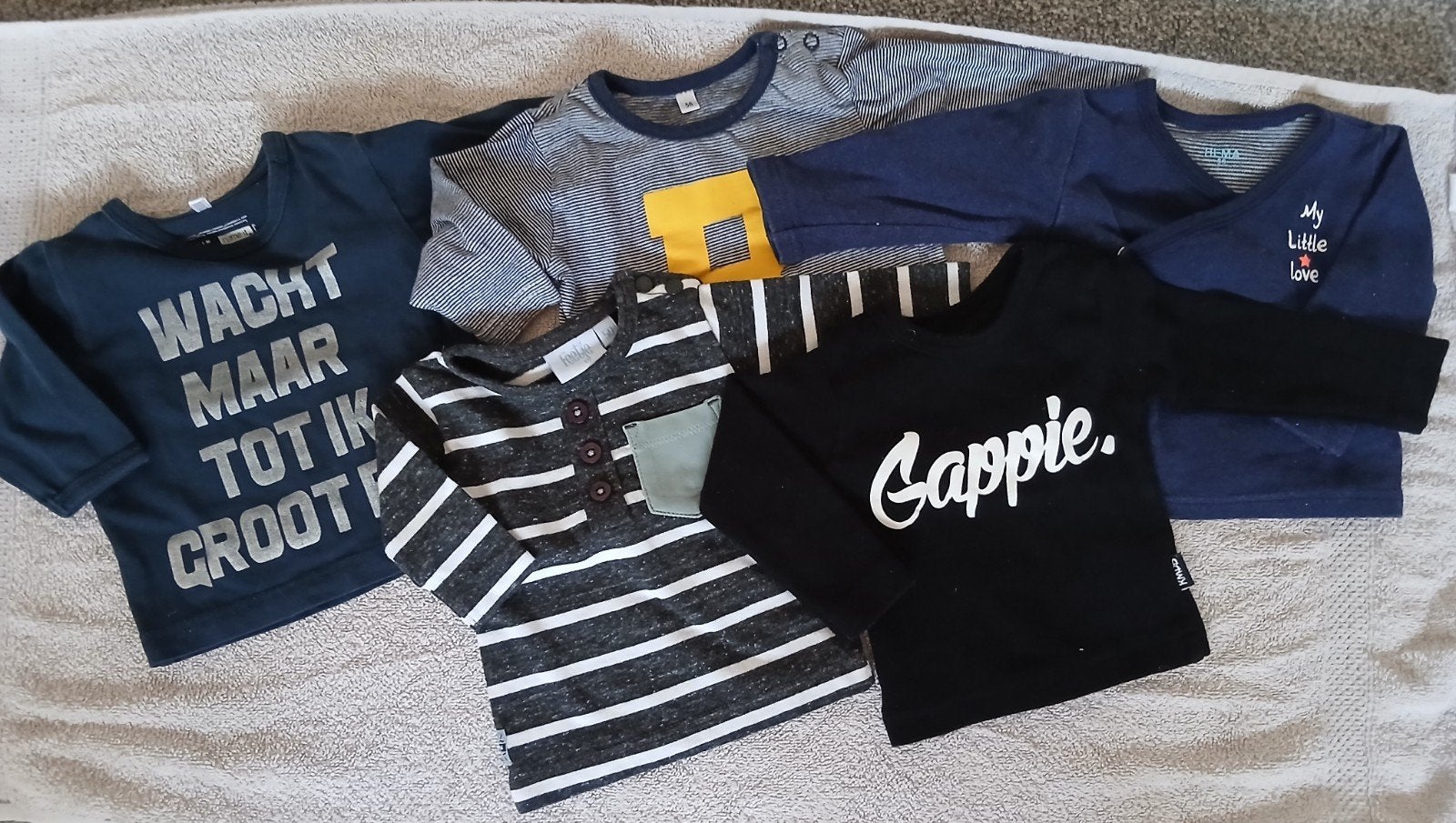 Babykleding pakket maat 50/56 - 6 longsleeves, Kinderen en Baby's, Babykleding | Baby-kledingpakketten, Ophalen of Verzenden