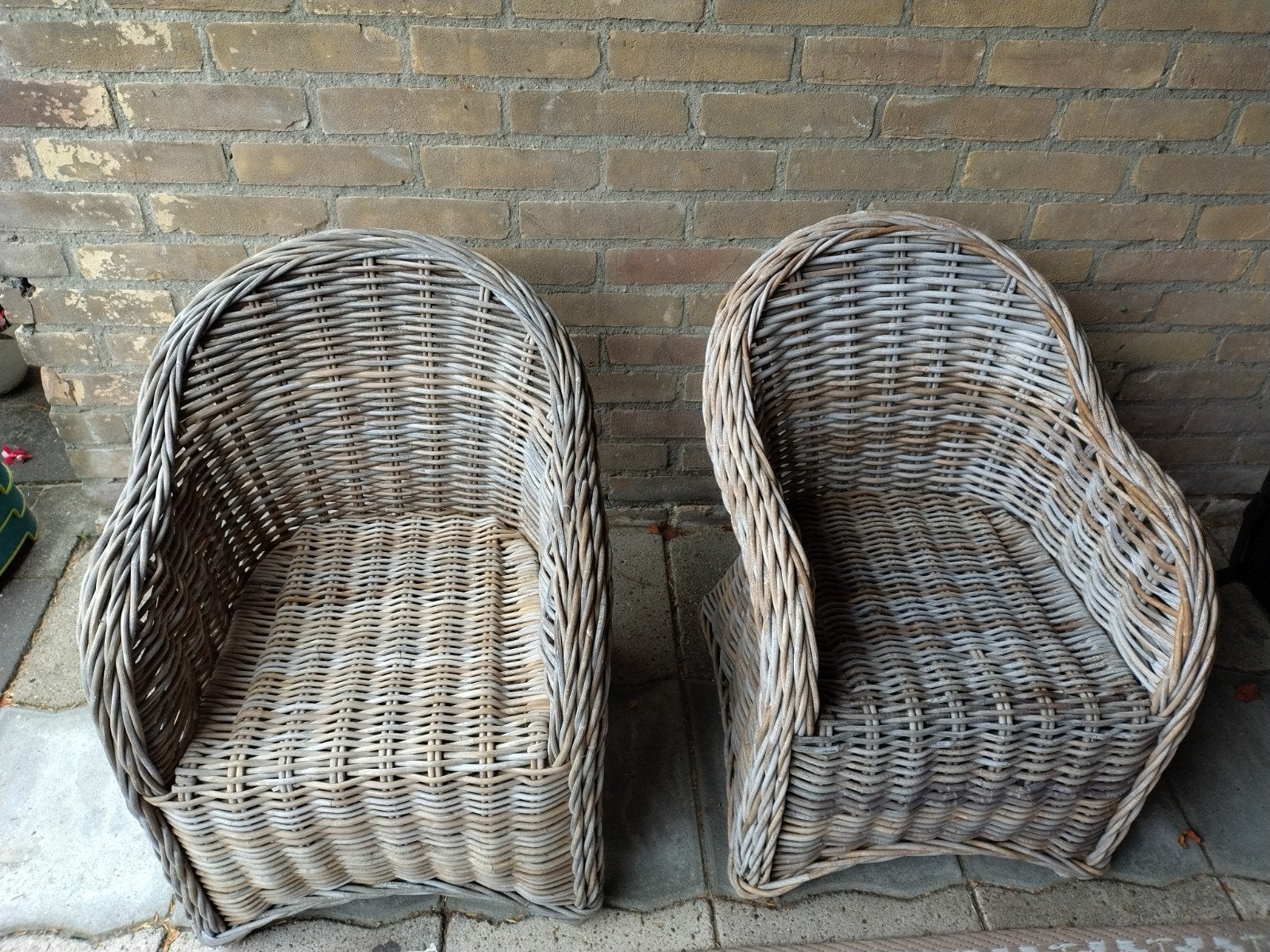 Set van 2 rieten kinderstoelen, Gebruikt, Twee, Overige kleuren, Riet of Rotan