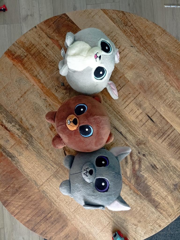 Set van 3 schattige knuffels: konijn, beer en muis, Grijs, Konijn, Ophalen of Verzenden, Zo goed als nieuw