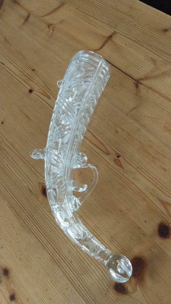 Glas antiek schertsglas in vorm van een pistool, Ophalen