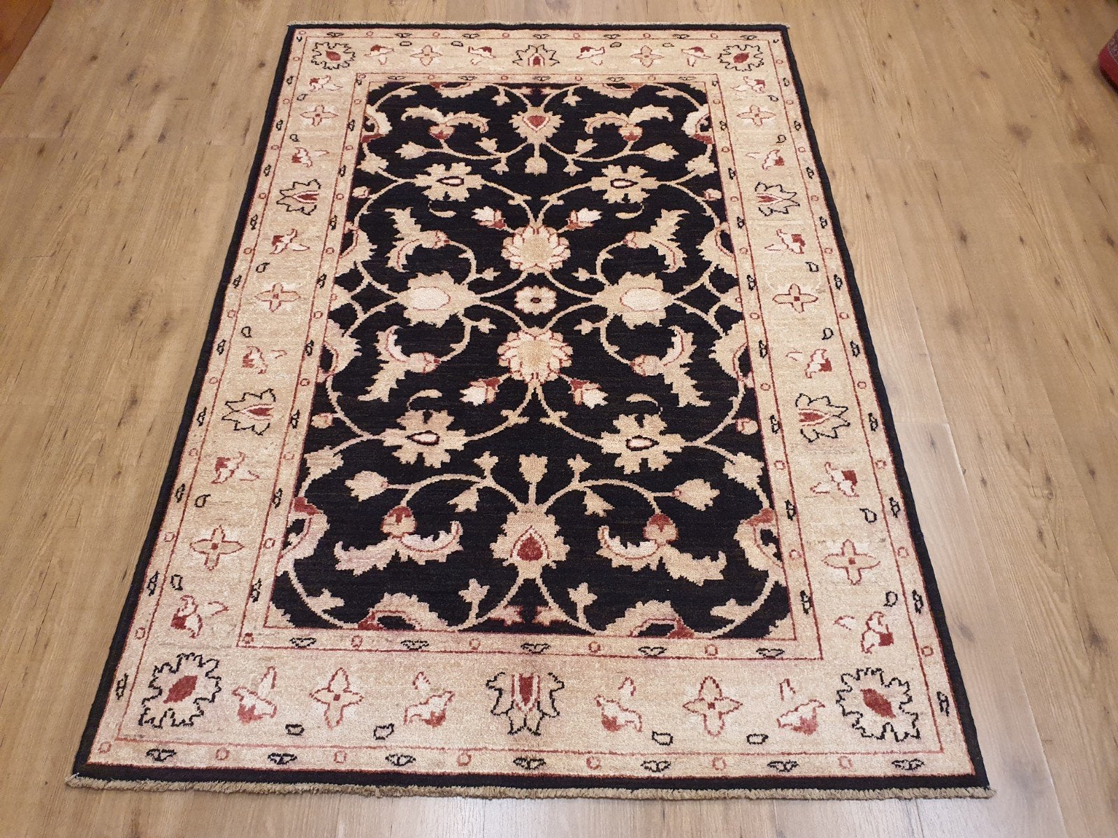 Handgeknoopt oosters tapijt ziegler 176x121, Info@SlatsAntiek.nl, 100 tot 150 cm, Crème, Perzisch