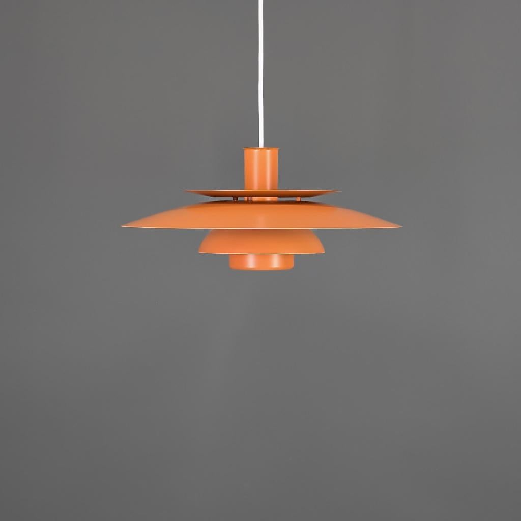 Lyskaer type 4856 hanglamp oranje bruin – Scandinavisch, Huis en Inrichting, Lampen | Hanglampen, Mid century modern, Ophalen of Verzenden