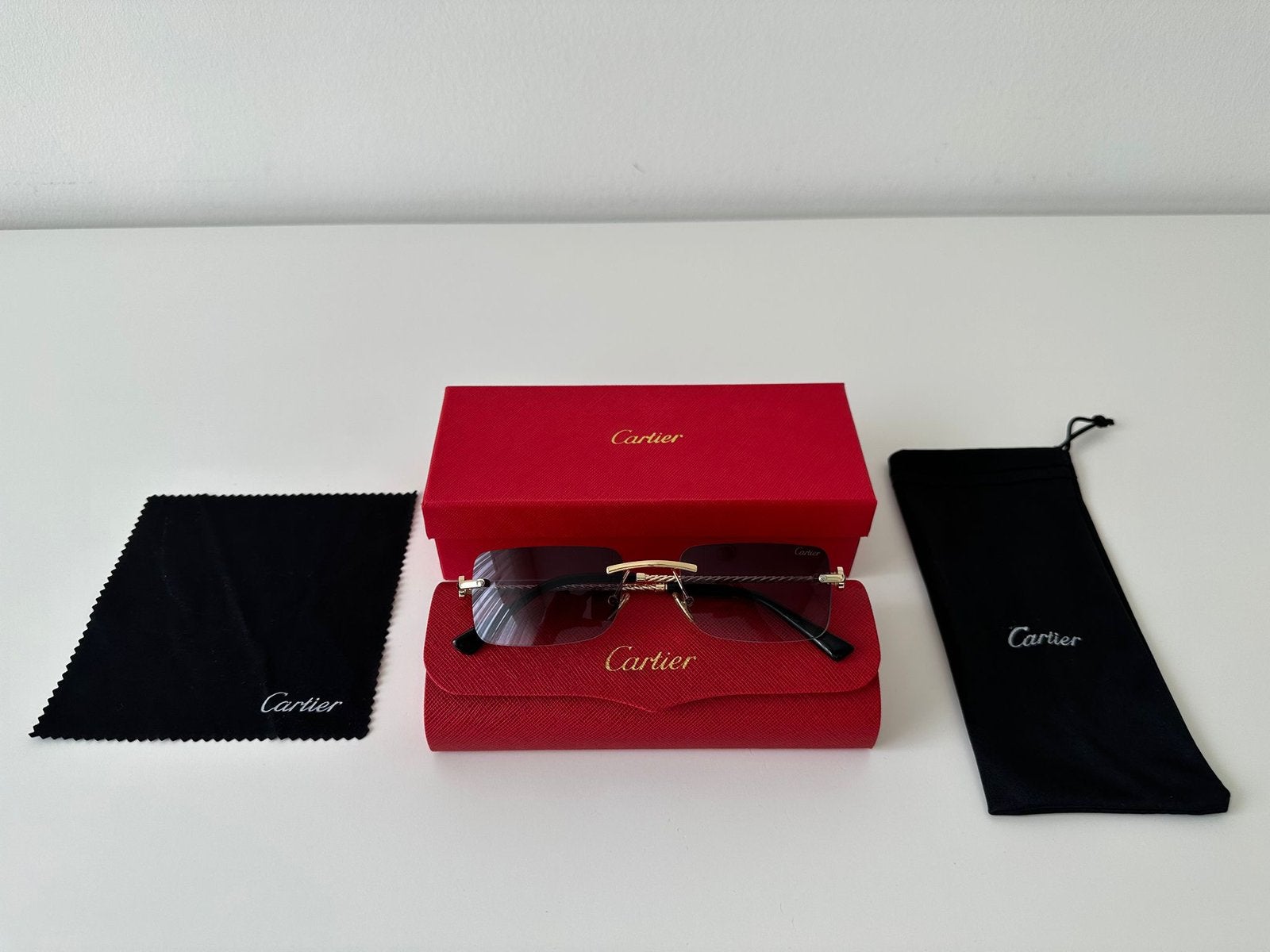 Cartier zonnebril, Zonnebril, Zwart, Nieuw, Ophalen