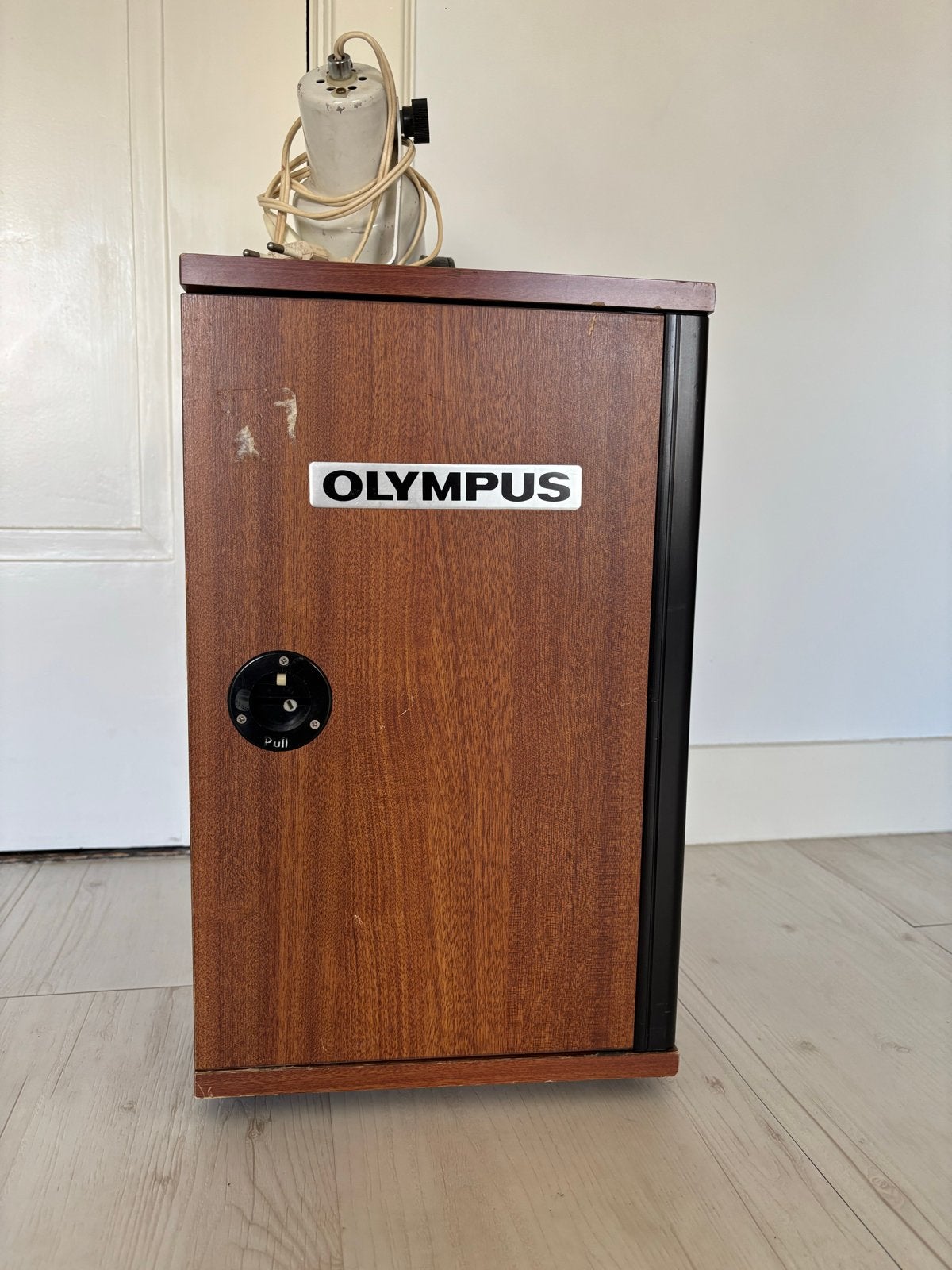Olympus Microscoop met 4 lenzen en accessoires in kist, Ophalen, Gebruikt, 1000x of meer, Biologische microscoop