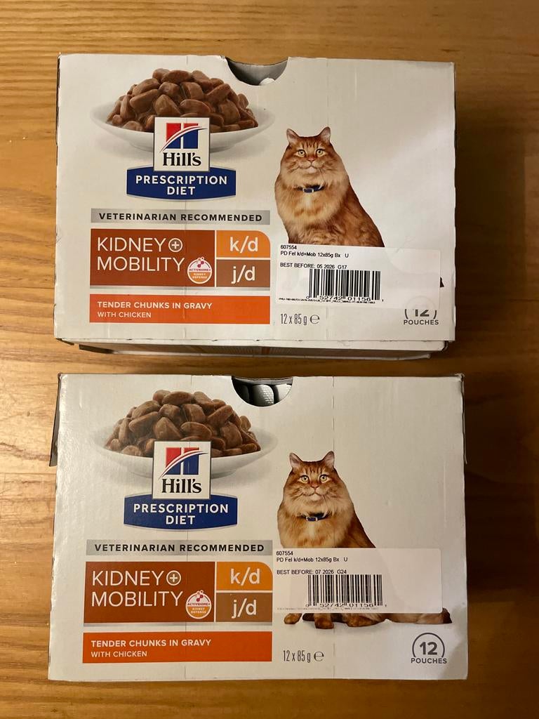 Dieetvoeding Hills Kidney + Mobility voor kat  - 33 zakjes, Ophalen of Verzenden, Kat