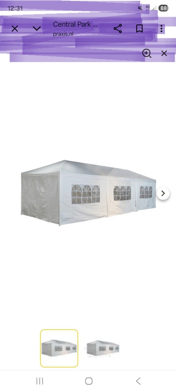 Partytent 6x3 meter met zijwanden - Zo goed als nieuw, Ophalen