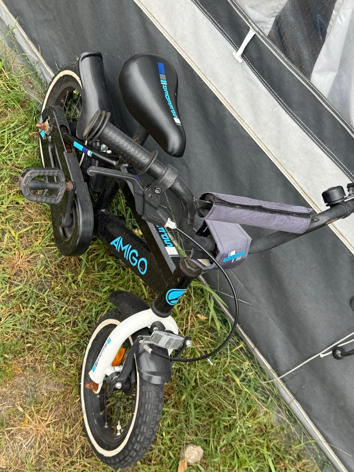 Amigo Kinderfiets - Zwart/Blauw - 12 inch, Ophalen of Verzenden, Gebruikt, Velgrem, 16 tot 20 inch