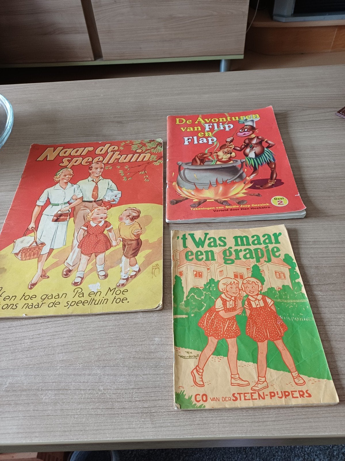 Vintage kinderboeken: Naar de Speeltuin, Flip Flap, 't Was m, Boeken, Ophalen of Verzenden, Gelezen, Diverse auteurs, Fictie algemeen