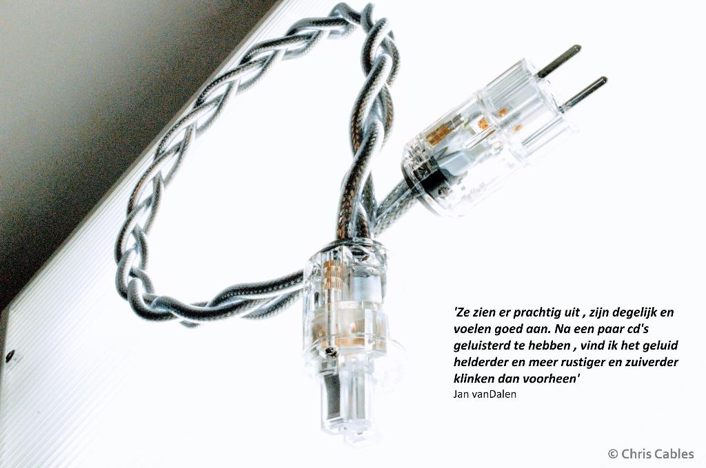 'The Crystal Conductor' audiophile netkabel van Chris Cables, Audio, Tv en Foto, Audiokabels en Televisiekabels, Verzenden, Nieuw