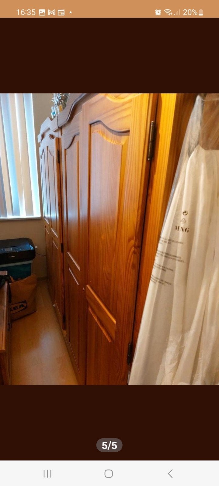 Houten kledingkast in goede staat, Met deur(en), 100 tot 150 cm, 200 cm of meer, Klassiek