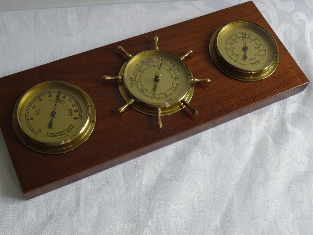 Barigo scheepsklokken weerstation scheepsklok barometer, Ophalen of Verzenden, Zo goed als nieuw, Weerstation