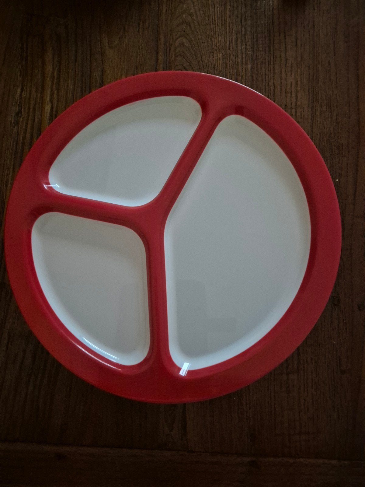 Set van 4 rode vakkenborden / gourmetborden – 27,5 cm, Huis en Inrichting, Ophalen of Verzenden, Overige stijlen, Bord(en)