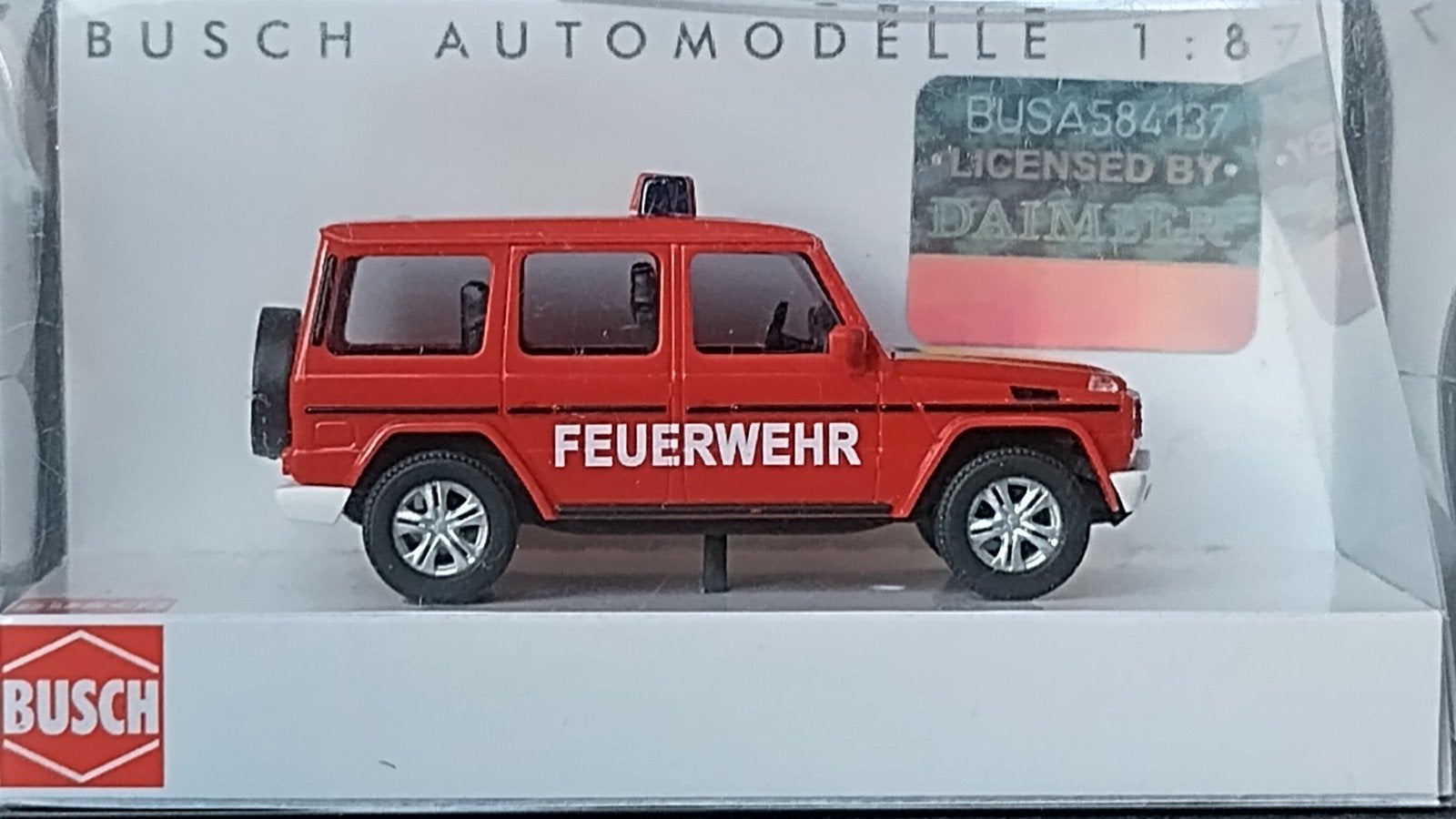 Mercedes Benz G Klasse Feuerwehr 1:87 H0 Busch Pol, Overige merken, Auto, Verzenden, .