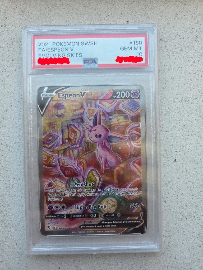 Espeon V 180 psa 10 Evolving Skies, Ophalen of Verzenden, Nieuw, Losse kaart