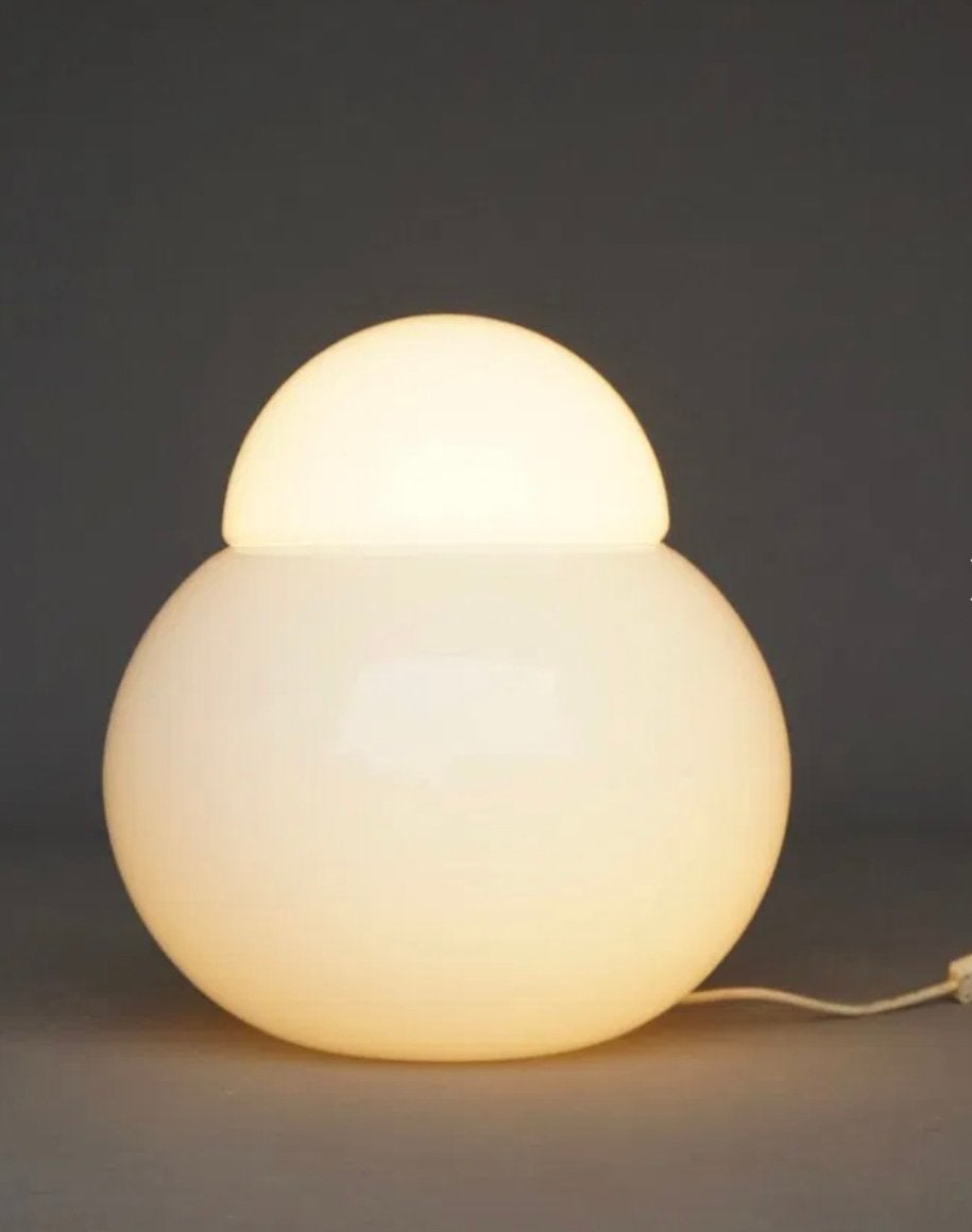 design tafellamp Daruma Fontana Arte, wit glas, Sergio Asti, Overige merken, 30 cm, Wit, Design