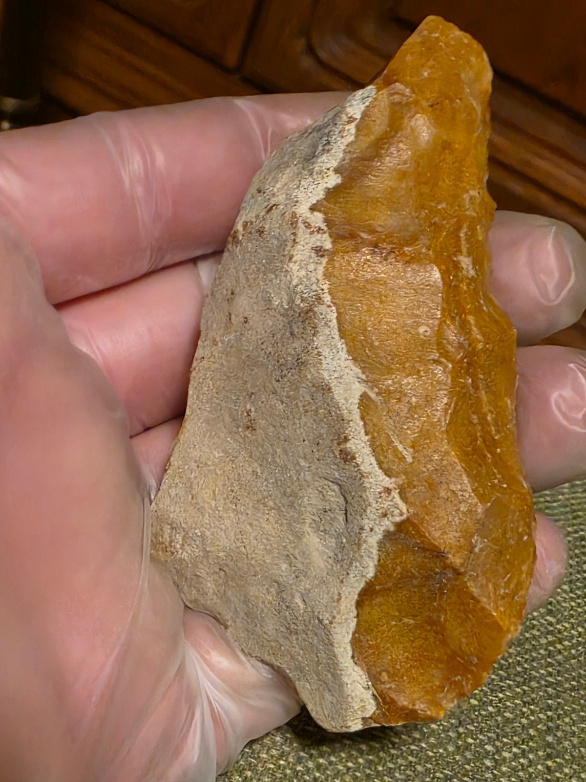 Zeldzame prehistorische vuistbijl / biface, Ophalen of Verzenden, Gebruikt
