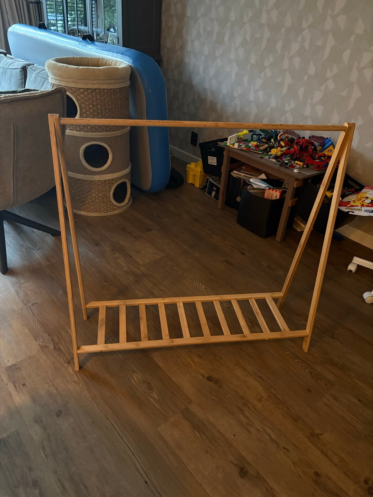 Houten kledingrek met opbergplank - Ideaal voor kinderkamer, Ophalen, Zo goed als nieuw, Hout, Kinderen