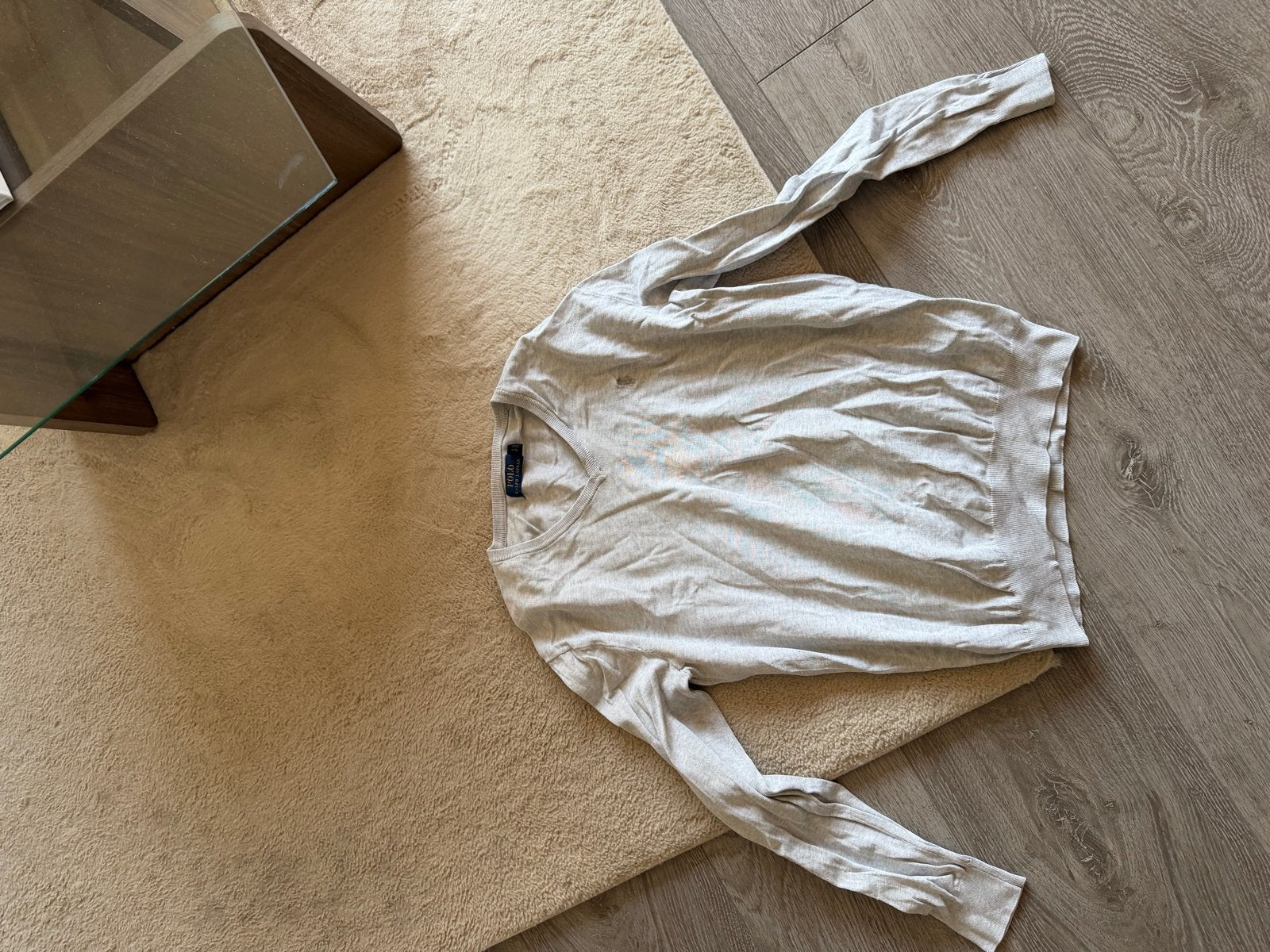 Ralph Lauren V-hals trui - Maat S, Kleding | Dames, Truien en Vesten, Verzenden, Gedragen, Maat 36 (S), Grijs