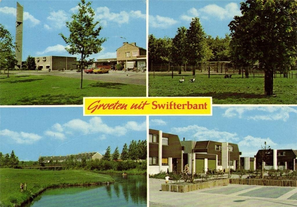 Groeten uit Swifterbant - 4 afb - 1979 gelopen, Verzamelen, Ophalen of Verzenden, 1960 tot 1980, Gelopen, Flevoland