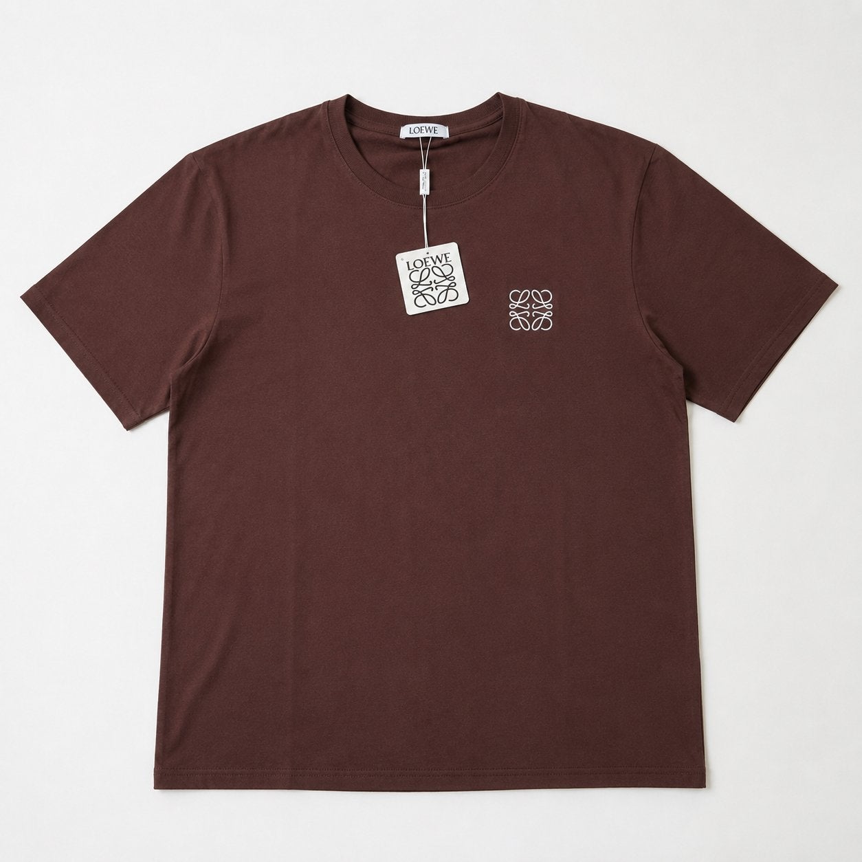 Loewe T-shirt Bruin met Geborduurd Anagram Logo, Ophalen of Verzenden, Nieuw, Maat 52/54 (L), Bruin