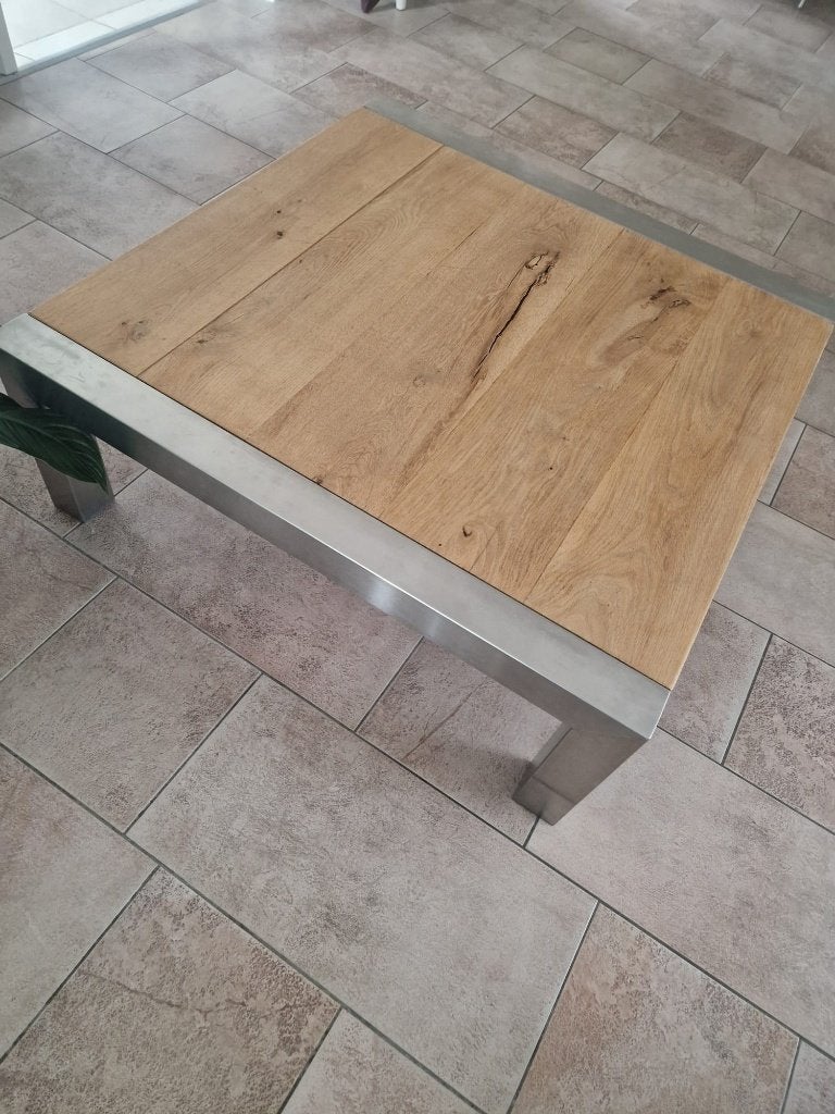 Salontafel, vierkant en degelijk, Huis en Inrichting, Tafels | Salontafels, Gebruikt, Vierkant, Modern, 5 – 50