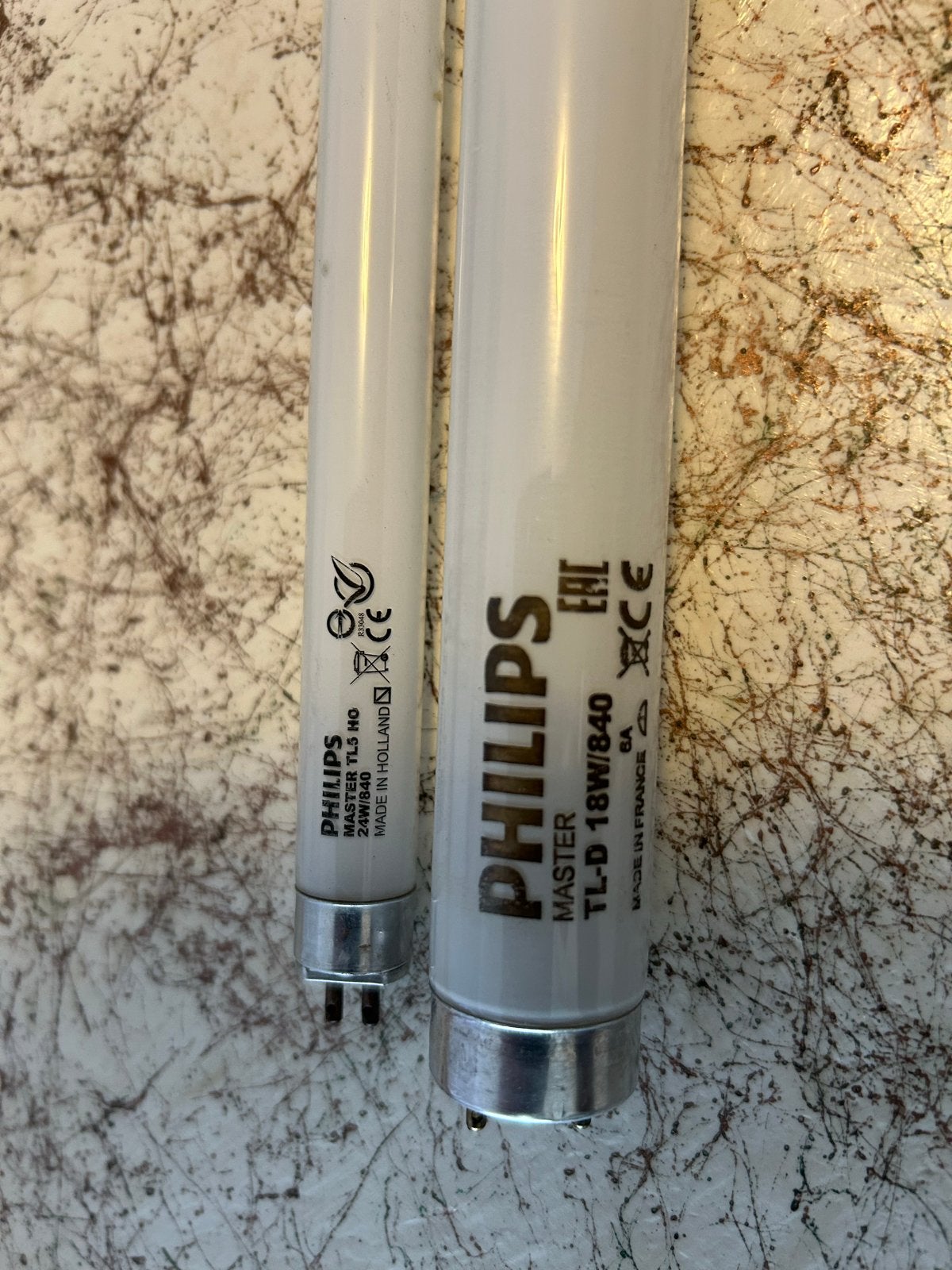 Philips TL-D 18W/840 en TL5 HO 24W/840 TL-buizen, Ophalen, Wit, Gebruikt, G13 (TL)