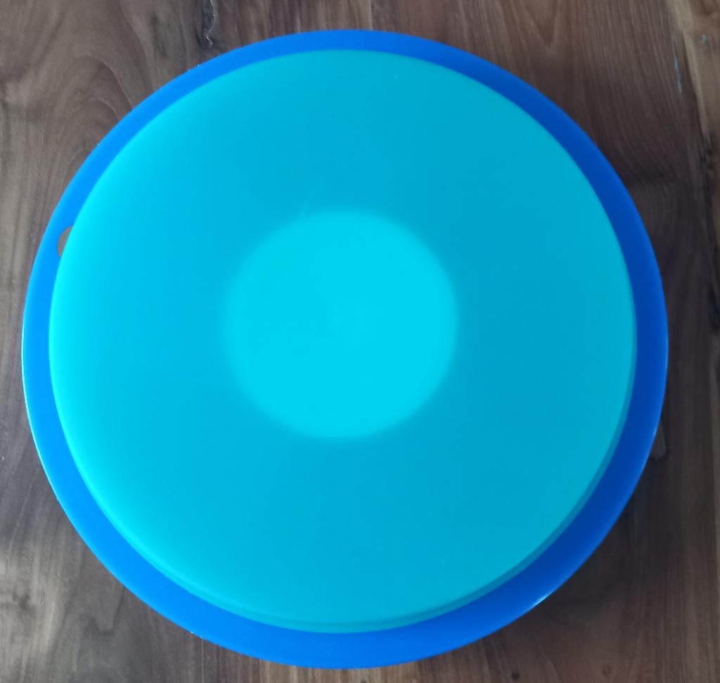 tupperware 6 vaks hapjes-schaal met deksel, Ophalen of Verzenden, Gebruikt, Blauw, Schaal